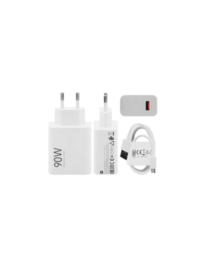 90W Turbo Adapter Fast Charging Type C 1 Meter Cable 6A for mi 15 Ultra 14 13 Ultra Redmi K80 Redmi Turbo 4 3 (Type-A) EU White - Image 5